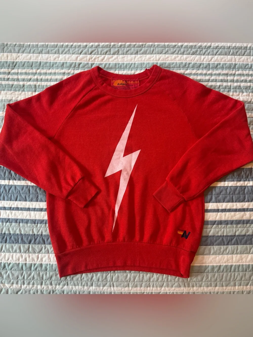 EUC Aviator Nation Red Bolt Sweatshirt - Picture 1 of 3